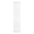 Sleek white oval single column radiator, 1600 x 360mm, featuring smooth vertical lines and a modern design for efficient heating