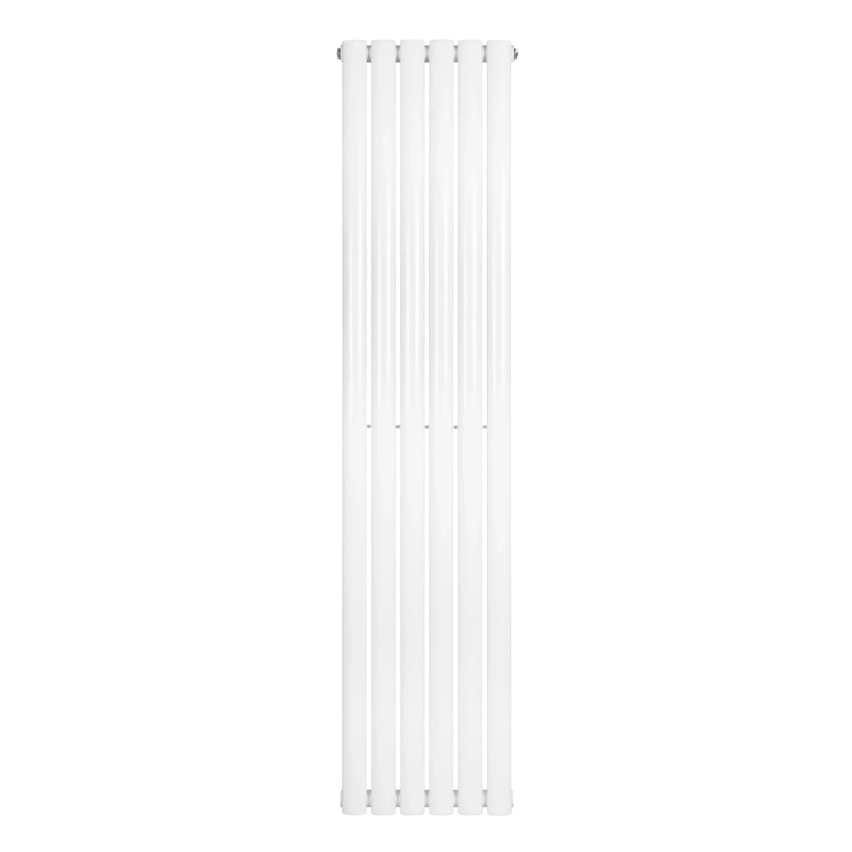 Sleek white oval single column radiator, 1600 x 360mm, featuring smooth vertical lines and a modern design for efficient heating