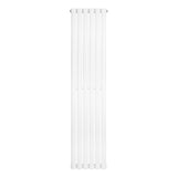 Sleek white oval single column radiator, 1600 x 360mm, featuring smooth vertical lines and a modern design for efficient heating