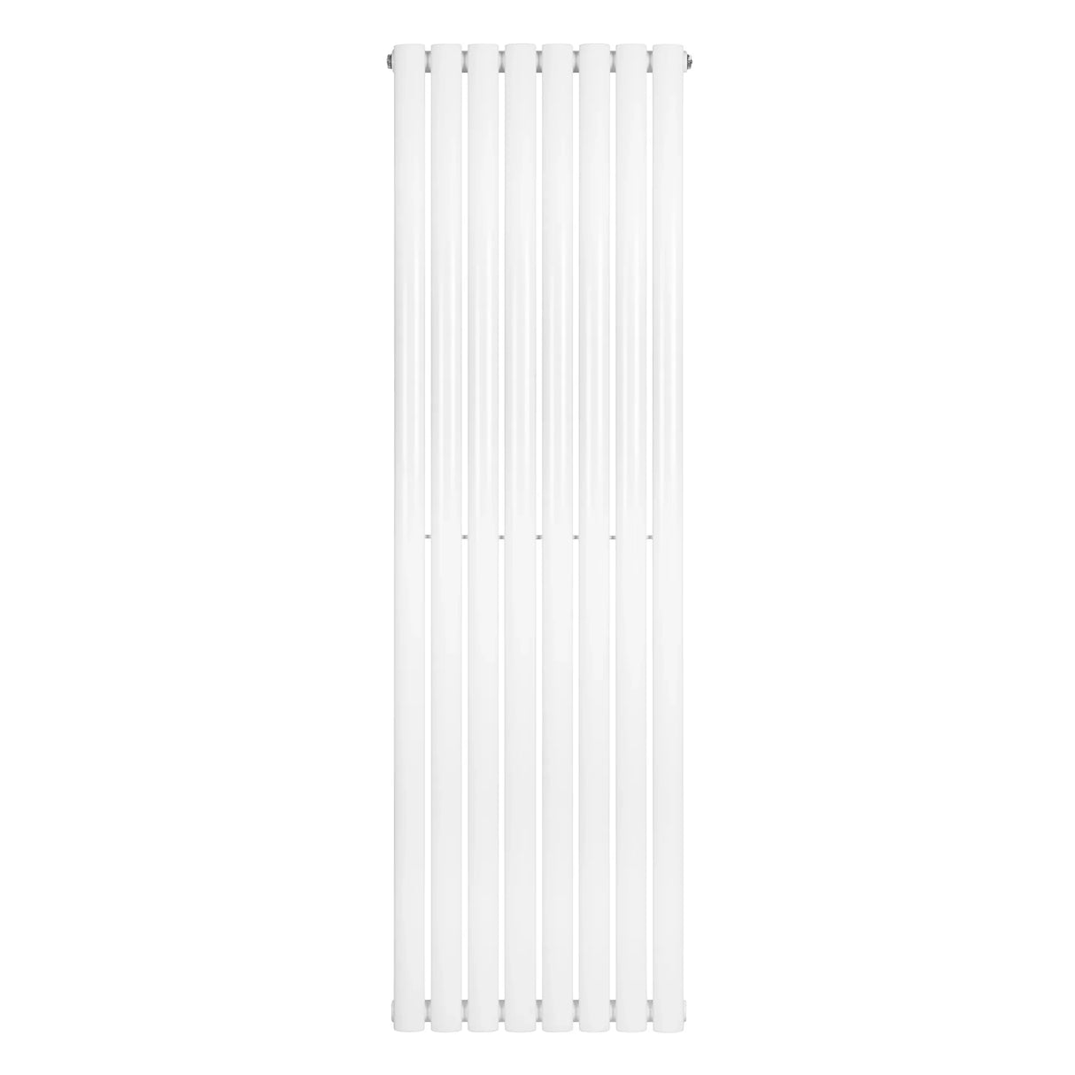 Sleek white oval single column radiator, 1600 x 480mm, featuring a smooth finish and vertical design ideal for modern interiors