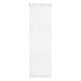 Sleek white oval single column radiator, 1600 x 480mm, featuring a smooth finish and vertical design ideal for modern interiors