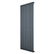 Oval single column radiator in anthracite grey, 1600 x 600mm, featuring sleek vertical lines and a modern design for efficient heating
