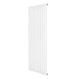 Sleek white oval single column radiator, 1600 x 600mm, featuring a modern design with smooth, vertical lines and a glossy finish