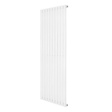 Sleek white oval single column radiator, 1600 x 600mm, featuring a modern design with smooth, vertical lines and a glossy finish