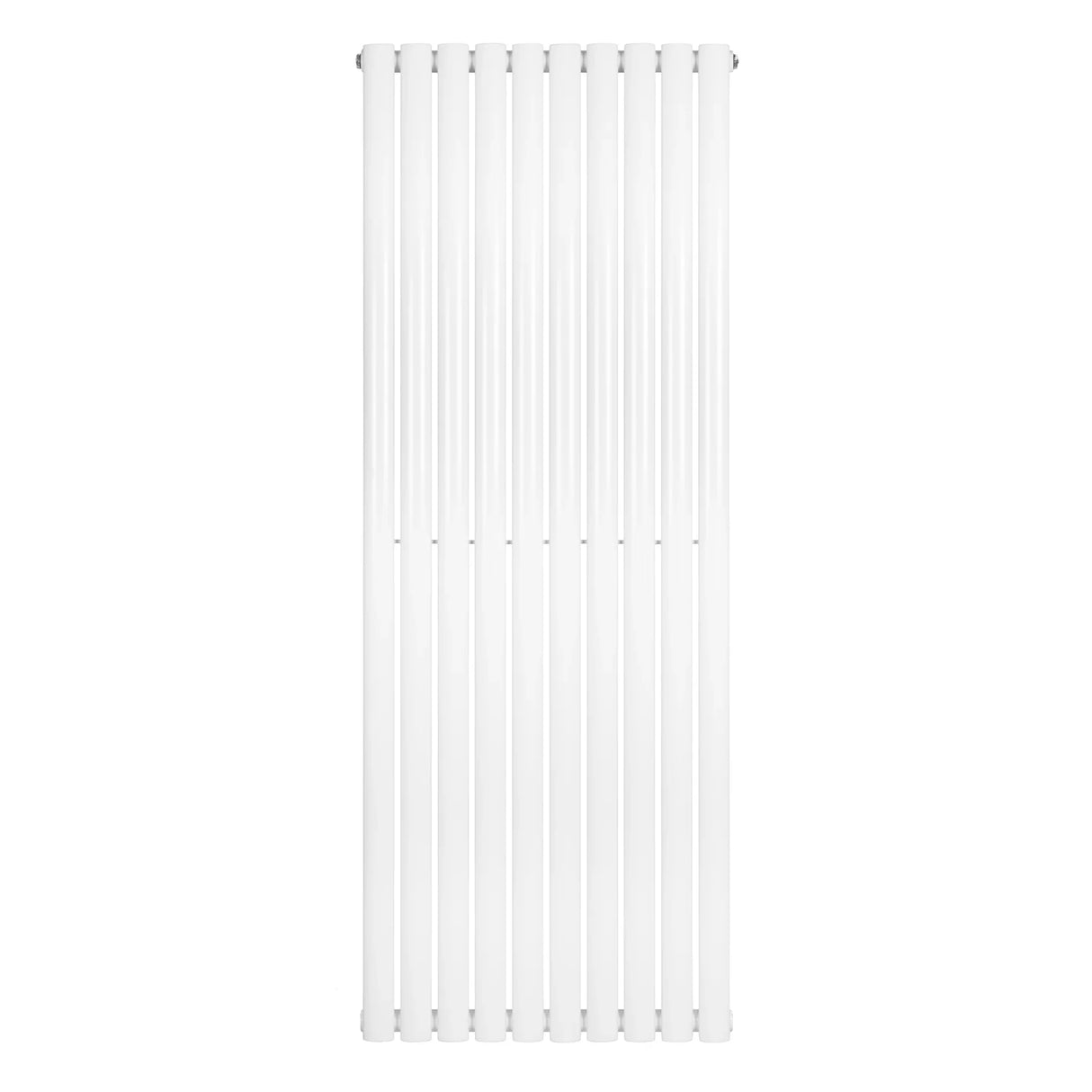 Sleek white oval single column radiator, 1600 x 600mm, featuring a modern design with smooth, vertical lines and a glossy finish