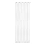 Sleek white oval single column radiator, 1600 x 600mm, featuring a modern design with smooth, vertical lines and a glossy finish