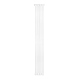 Oval single column radiator in sleek white finish, measuring 1800 x 240mm, featuring a smooth, modern design for efficient heating