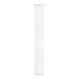 Oval single column radiator in sleek white finish, measuring 1800 x 240mm, featuring a smooth, modern design for efficient heating