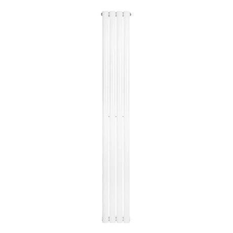 Oval single column radiator in sleek white finish, measuring 1800 x 240mm, featuring a smooth, modern design for efficient heating