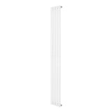 Sleek white oval single column radiator, 1800 x 240mm, featuring a modern design with smooth, vertical lines and a glossy finish