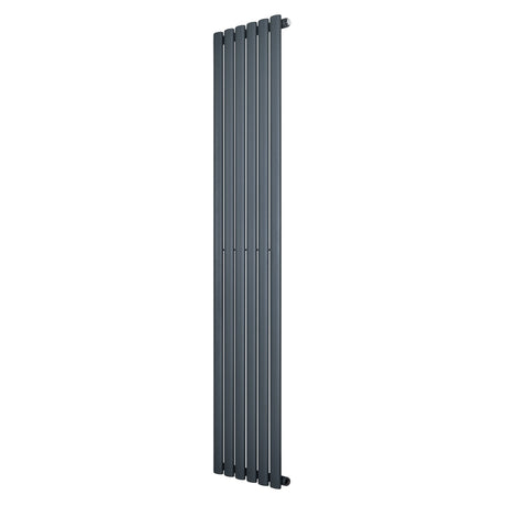 Oval single column radiator in anthracite grey, 1800 x 360mm, featuring a sleek vertical design with smooth, modern lines