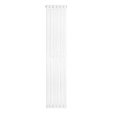 Sleek white oval single column radiator, 1800 x 360mm, featuring a smooth finish and vertical design, perfect for modern interiors