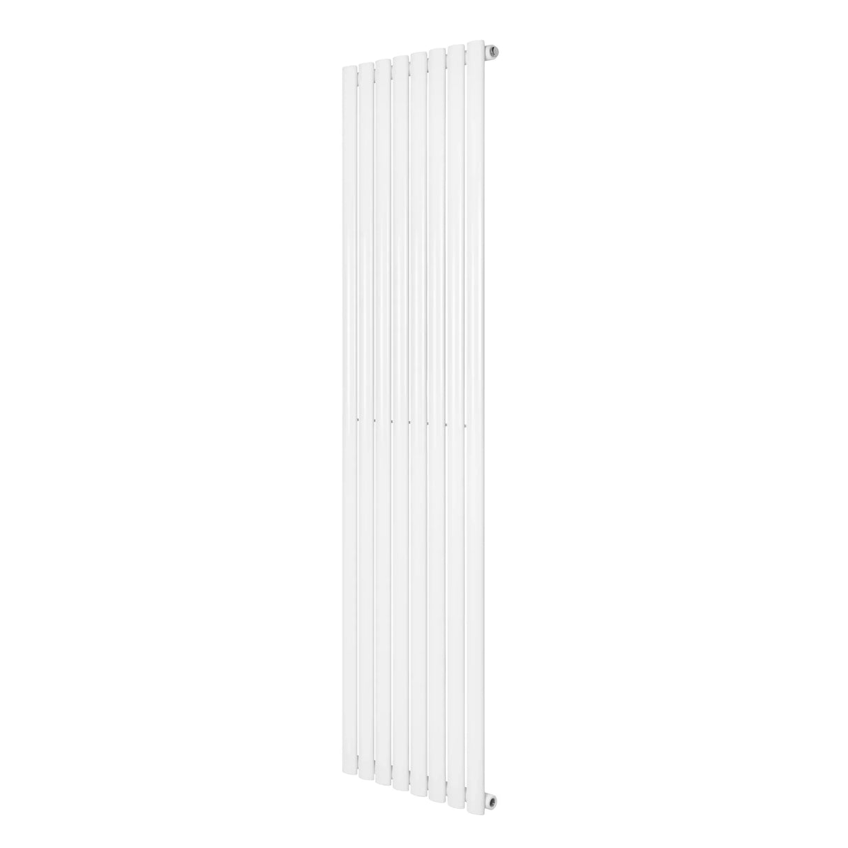 Oval single column radiator in sleek white finish, measuring 1800 x 480mm, featuring a modern vertical design with smooth lines