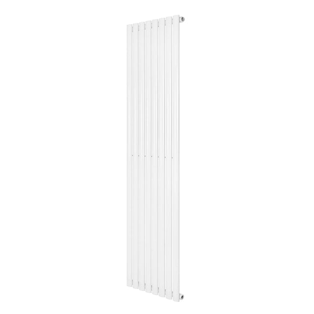 Oval single column radiator in sleek white finish, measuring 1800 x 480mm, featuring a modern vertical design with smooth lines