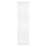 Sleek white oval single column radiator, 1800 x 480mm, featuring smooth vertical lines and a modern design for efficient heating