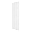 Sleek white oval single column radiator, 1800 x 600mm, featuring a modern design with vertical slats and a smooth finish