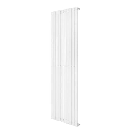 Sleek white oval single column radiator, 1800 x 600mm, featuring a modern design with vertical slats and a smooth finish
