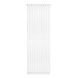 Sleek white oval single column radiator, 1800 x 600mm, featuring a smooth finish and vertical design for modern interiors