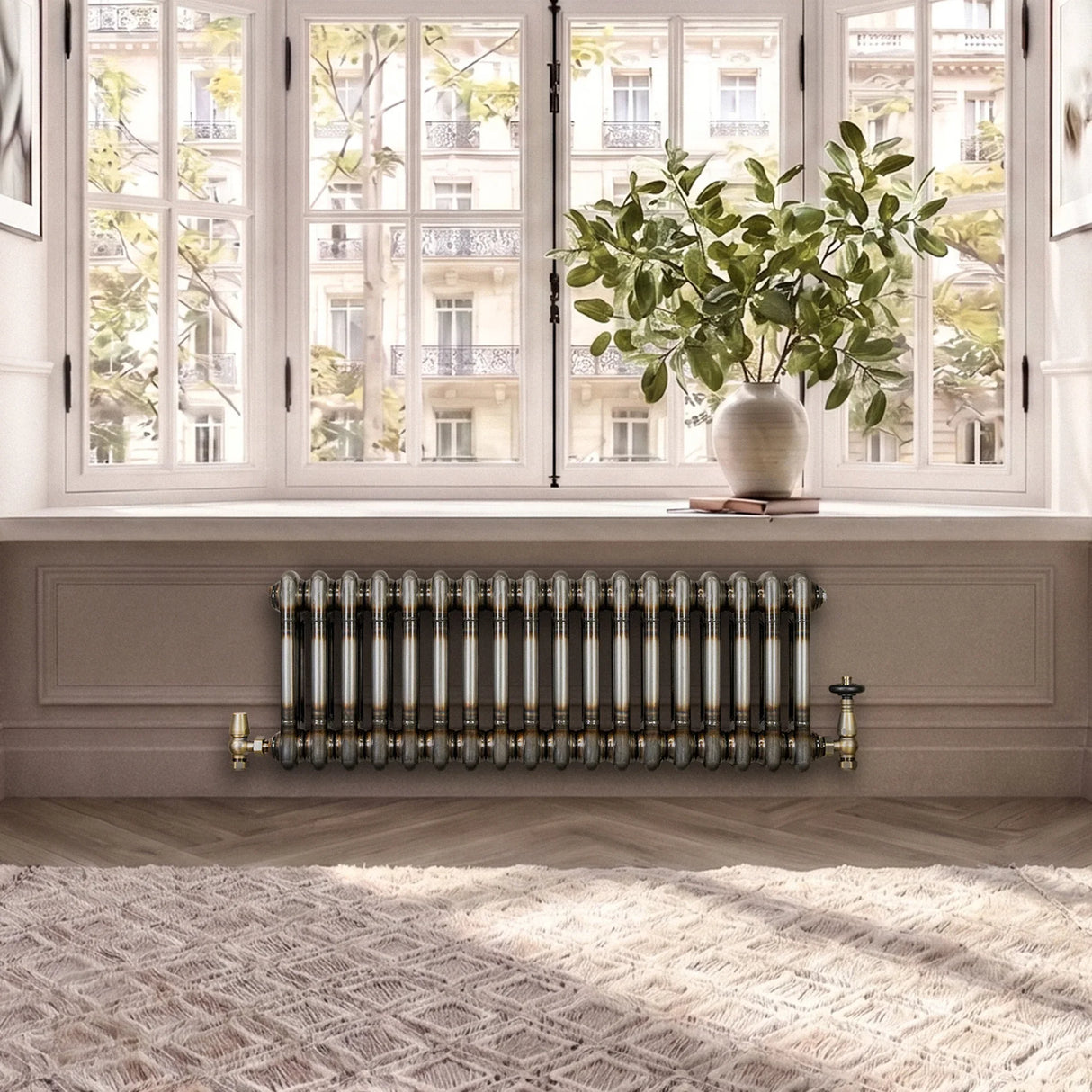 Traditional 2 Column Radiator - 300 x 830mm - Raw Metal