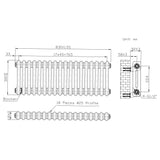 Traditional 2 Column Radiator - 300 x 830mm - Raw Metal