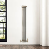 Traditional 2 Column Radiator - 1500 x 200mm - Raw Metal