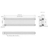 Traditional 3 Column Radiator - 300 x 1010mm - Raw Metal