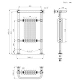 Traditional Heated Towel Rail Radiator – 950mm x 570mm  – Anthracite Grey