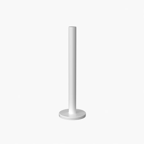 White radiator pipe and collar set, 180mm tall, featuring a smooth, glossy finish and a sturdy circular base for stability