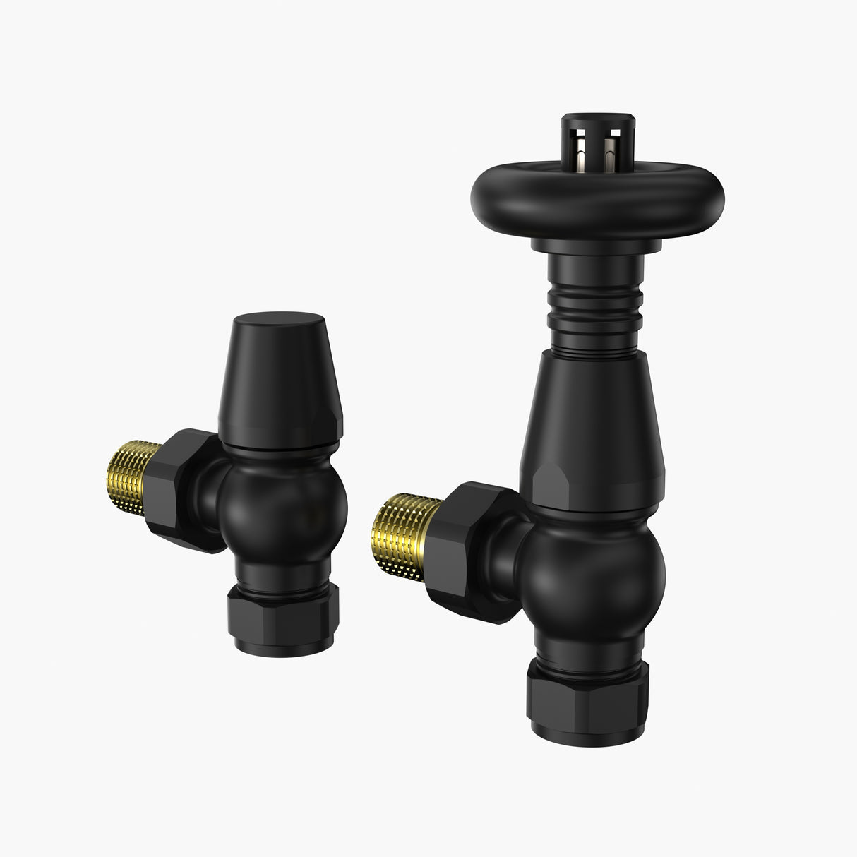 Traditional TRV Radiator Valves - Black