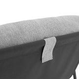 Grey bistro set featuring a soft, textured cushion and sturdy frame, ideal for outdoor dining and relaxation