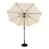 LED Tilt Parasol 2.7m With Tilt Base – Cream