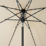 LED Tilt Parasol 2.7m With Tilt Base – Cream