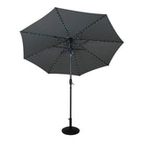 LED Tilt Parasol 2.7m With Tilt Base – Grey
