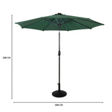 LED Tilt Parasol 2.7m With Tilt Base – Green