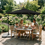 LED Cantilever Parasol 3m With Square Base – Black