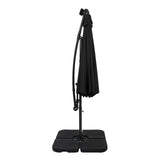 LED Cantilever Parasol 3m With Square Base – Black