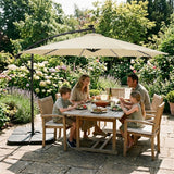LED Cantilever Parasol 3m With Square Base – Cream