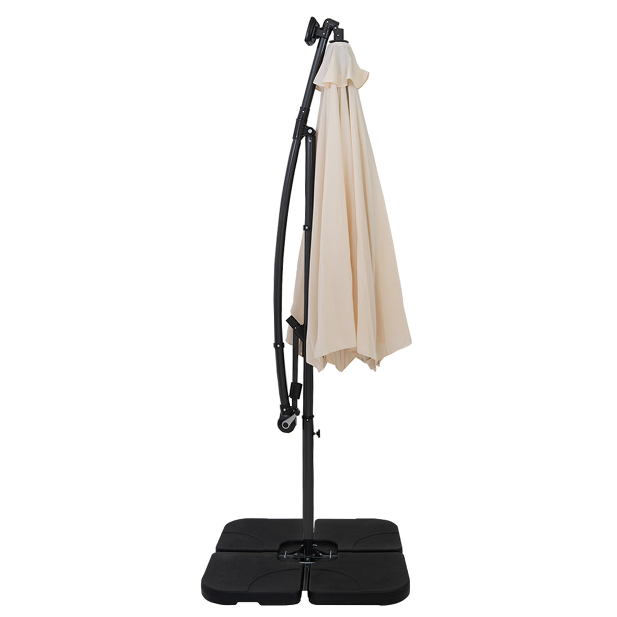 LED Cantilever Parasol 3m With Square Base – Cream