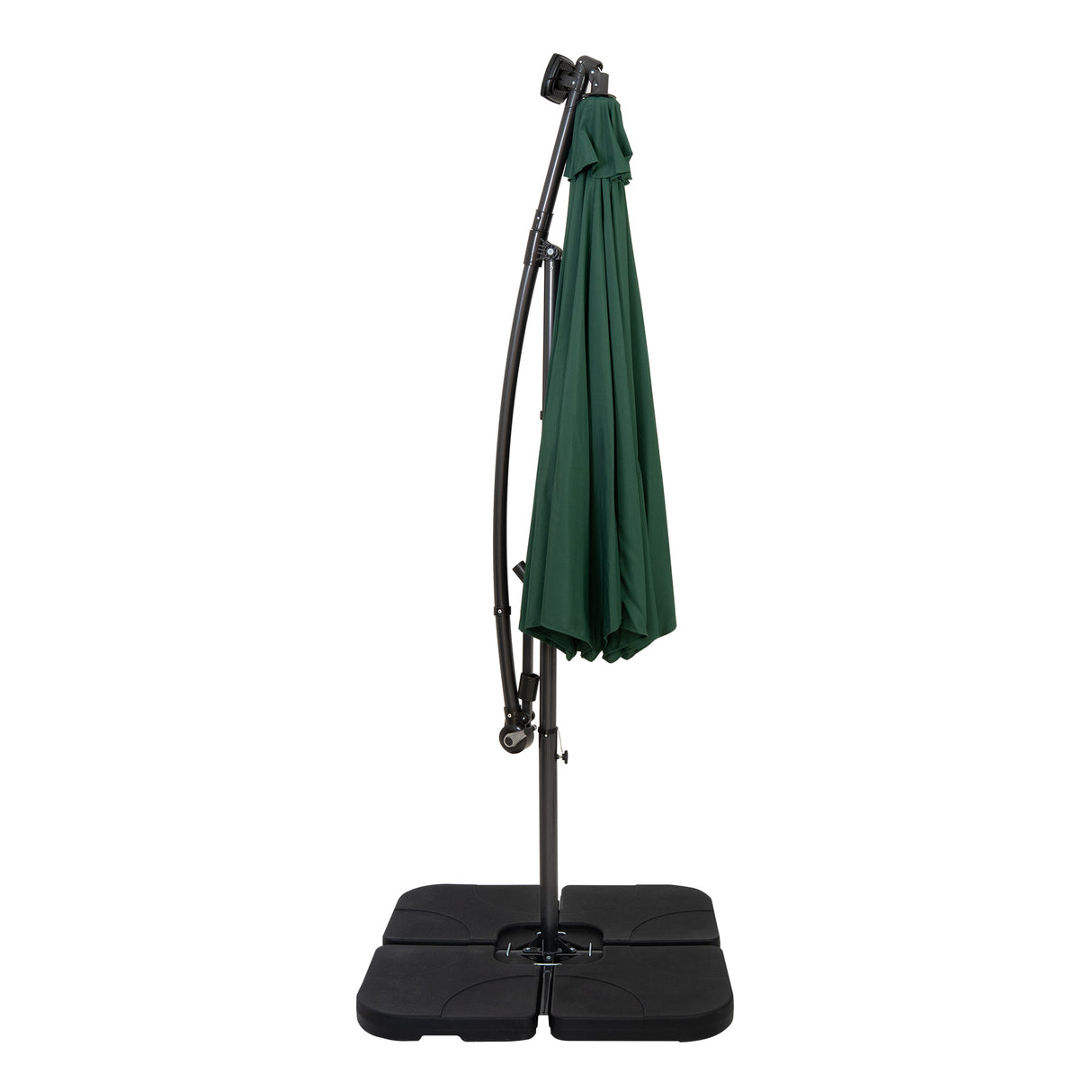 LED Cantilever Parasol 3m With Square Base – Green
