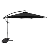 Cantilever Parasol 3m With Half Fan Base – Black