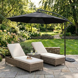 Cantilever Parasol 3m With Half Fan Base – Black