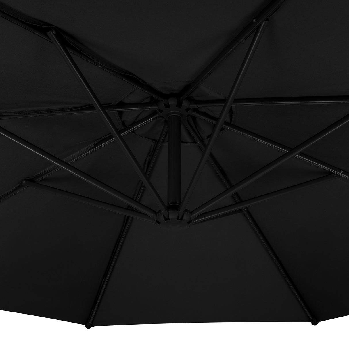 Cantilever Parasol 3m With Half Fan Base – Black