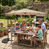 Cantilever Parasol 3m With Half Fan Base – Beige