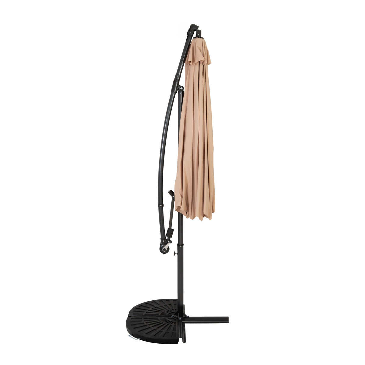 Cantilever Parasol 3m With Half Fan Base – Beige