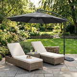 Cantilever Parasol 3m With Half Fan Base – Grey