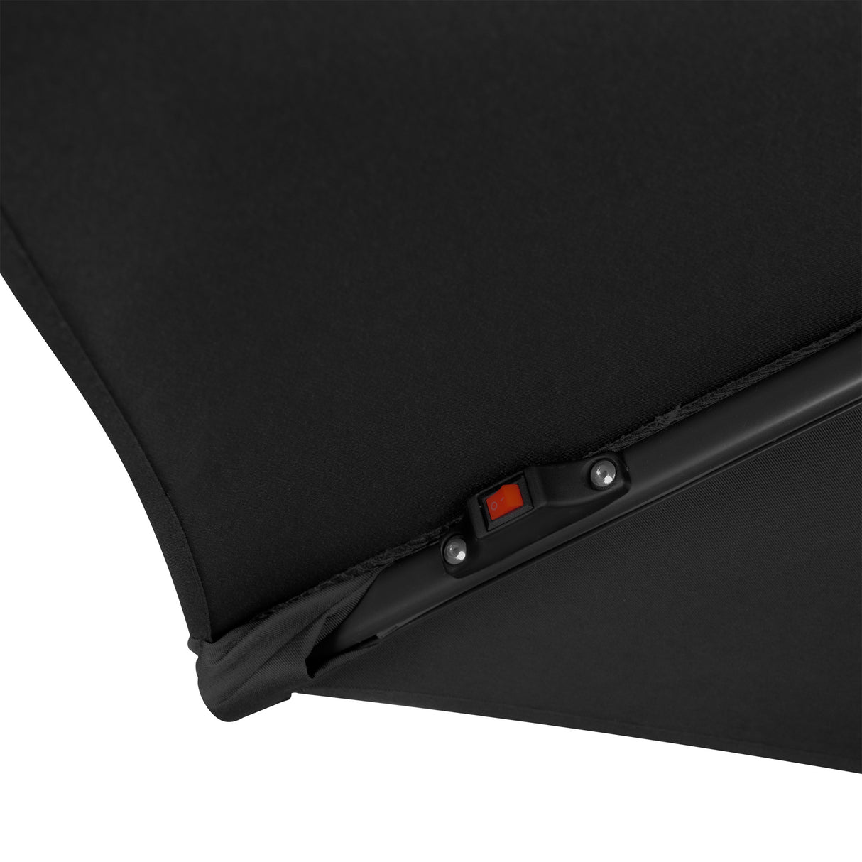 LED Cantilever Parasol 3m With Half Fan Base – Black