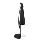 LED Cantilever Parasol 3m With Half Fan Base – Grey