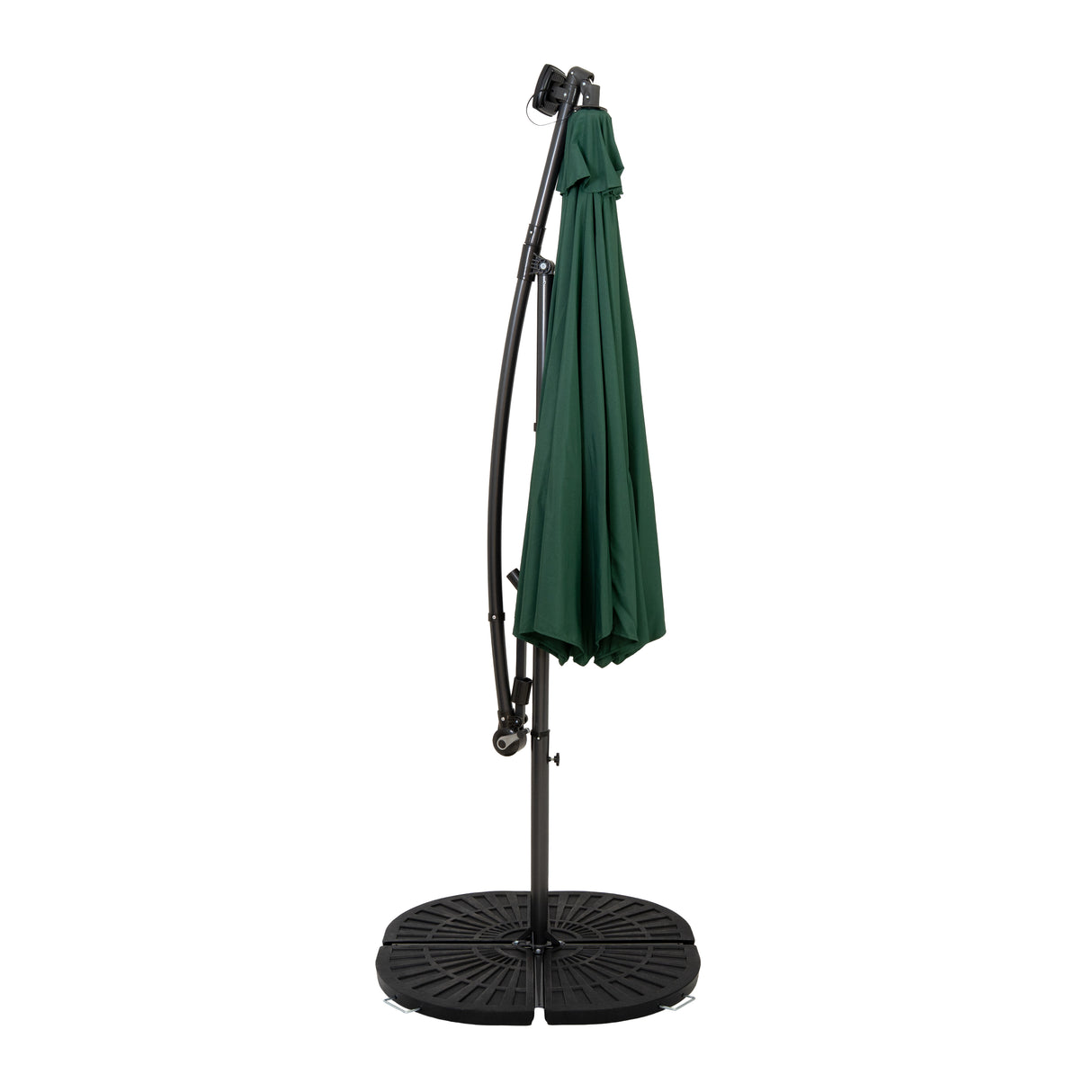 LED Cantilever Parasol 3m With Full Fan Base – Green