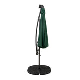 LED Cantilever Parasol 3m With Full Fan Base – Green