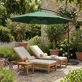 LED Cantilever Parasol 3m With Full Fan Base – Green